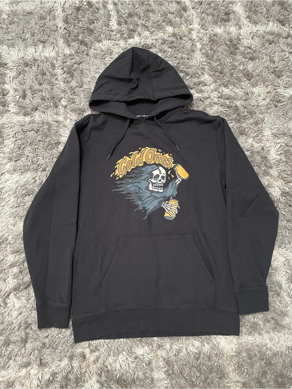 Vans Cold Ones Grim Reaper Skull Pullover Hoodie Black Medium